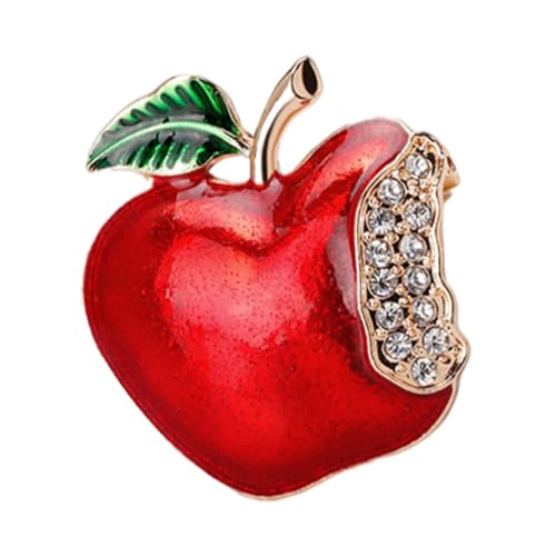 Mikikit 2 Stück Weihnachtliche Apfel Broschen Retro Legierungsanhänger Leichte Weihnachtsdekoration für Pullover Schals Hüte Festliche Anstecknadeln von Mikikit