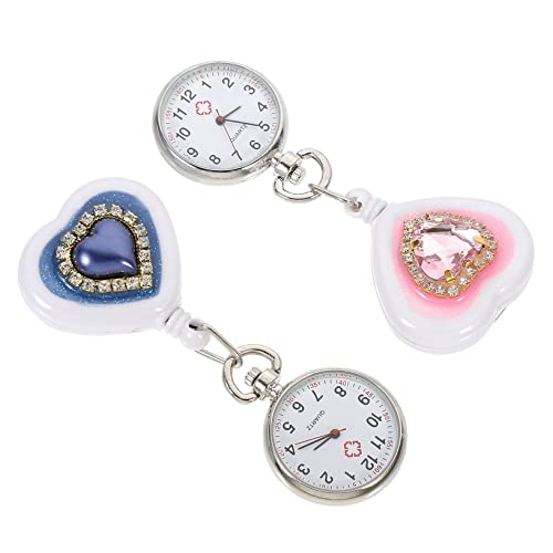 Mikikit 2 STK Taschenuhr Revers Uhr Schwesternkameraden Uhren Uhr Mit Herzrevers Krankenschwestern Uhr Dreieckige Arzttasche Brosche Ansehen Mädchen Clip Legierung Student von Mikikit