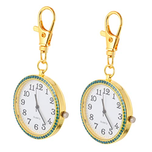 Mikikit 2 Stück Zum Karabiner Lesen Arzt Für Uhr Krankenpflege Dünne Offene Tasche Am Clip-Ring Kristall Hängend Einfache Ältere Verschönerte Neuheit Mit von Mikikit