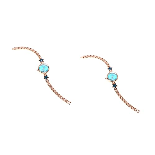 Mikikit 2stücke Damen Armbanduhr Mit Sternenform Und Strass wasserdichte Quarz-Uhr Für Handgelenk-Dekoration Blau Für Genaues Zeitmanagement Stilvolles Für von Mikikit