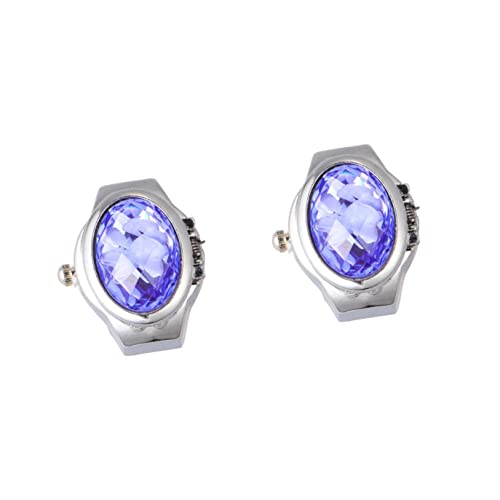 Mikikit Ring Uhr 2st Ringe Ringuhr Für Kreative Uhr Für Frauen Finger Herrenuhren Ringuhren Für Frauen Unisex Elegante Damenuhr Damenring Anschauen Tragbar Violett Fräulein Die Armbanduhr von Mikikit