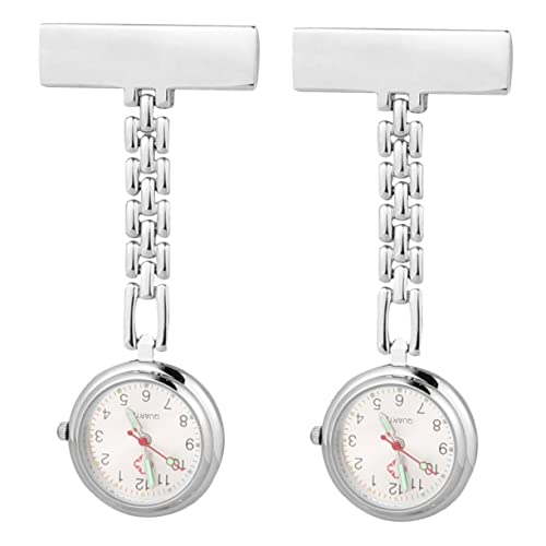 Mikikit Schwesternuhr Silber 2st Taschenuhr Für Krankenschwestern Pflegeuhren Für Krankenschwestern Sicherheitsnadel Uhr Taschenuhr Anstecknadel Für Männer Mann Legierung Clip von Mikikit