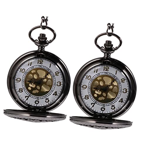 Mikikit 2stücke Vintage Taschenuhr Mit Kette Schwarz Hohl Design Retro Stil Für An Und Für Besondere Anlässe Wie Weihnachten Valentinstag Oder Geburtstage von Mikikit