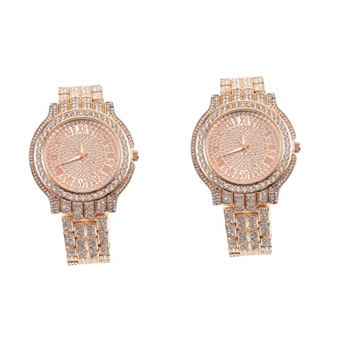 Mikikit 2 Stücke Stilvolle Frauen Uhr Strass Dekoration Zifferblatt Uhr Ornament Für Mädchen von Mikikit