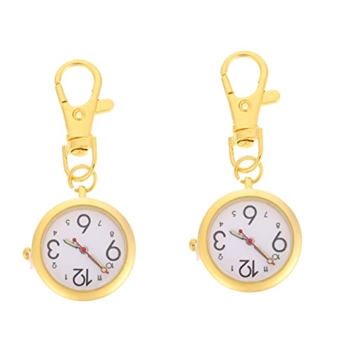 Mikikit 2 Stück Taschenuhr Mit Schlüsselanhänger Uhr Für Krankenschwestern Medizinisches Schlichtes Design Einfaches Ablesen Für Ältere Menschen von Mikikit