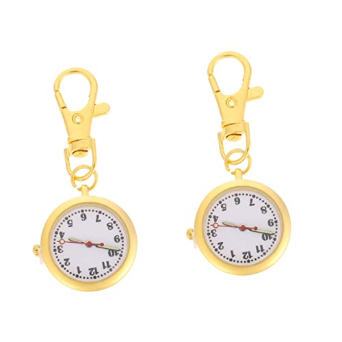 Mikikit 2st Uhr Krankenschwesteruhr Schlüsselanhänger Herren Taschenuhr Revers Taschenuhr Dekorative Mädchenuhr Herrenuhren Ansteckuhr Legierung Quarzuhren Metall Kind von Mikikit