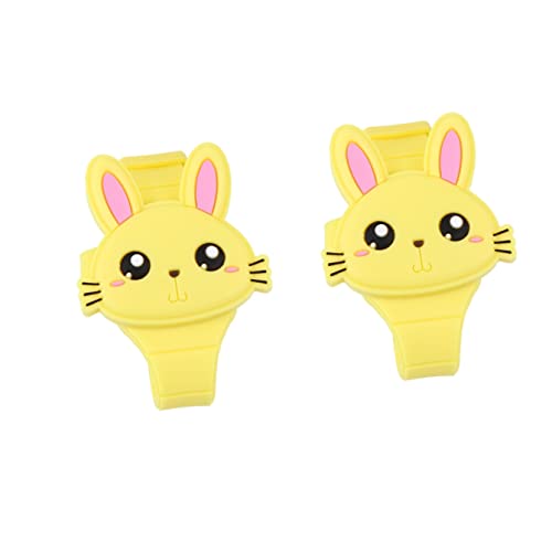 Mikikit 2stücke Silicone Cartoon Watch Für Mädchen Clamshell Design Gelbe Elektronische Armbanduhr Als Geburtstagsgeschenk Oder Party-gefälligkeit Für Kleinkinder von Mikikit