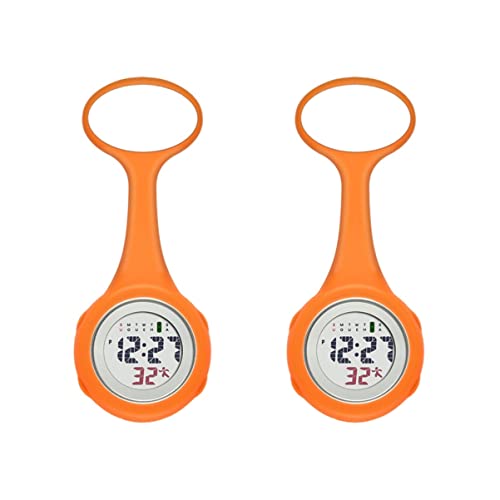 Mikikit 2stücke LCD Pocket Watch Mit Praktischem Clip Orange Digitale Anzeige Für Medizinisches Personal Kliniken Und Krankenhäusern Modisches Accessoire Mikikit 2stücke LCD Pocket Watch Mit Praktischem Clip Orange Digitale Anzeige Für Medizinisches Personal Kliniken Und Krankenhäusern Modisches Accessoire von Mikikit
