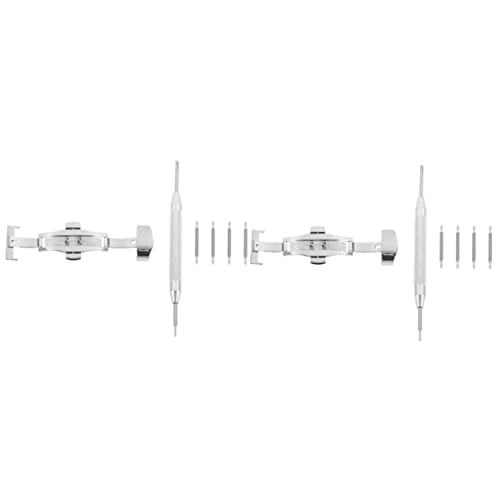 Mikikit Betrachten 2 Stücke Schnallen Teil Ersatz Faltband Für Entfernen Zubehör Re Verschluss-Band Gliederbänder Lederschnalle Feder Armband Verschlüsse Kit Uhrenverschluss Riemen Mit von Mikikit