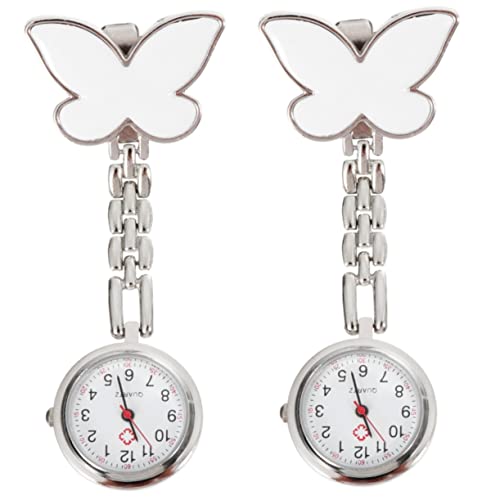 Mikikit 2st Schwesterntisch Pflegeuhren Für Krankenschwestern Modeuhren Für Damen Diamantpflege Brosche Uhr Clips Für Blumenuhren Tasche Fräulein Legierung Kristall von Mikikit