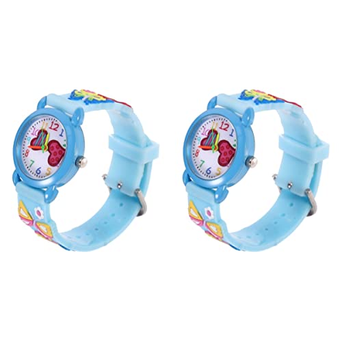 Mikikit 2 STK Kinderuhr Kinder Geschenk Alle- Spiel Handgelenk Uhr Farbige Kinder Uhr Praktische Student Uhr Armbanduhr Für Kinder Bezaubernde Kinderarmbanduhr Mode Gummi Schmücken 3D von Mikikit