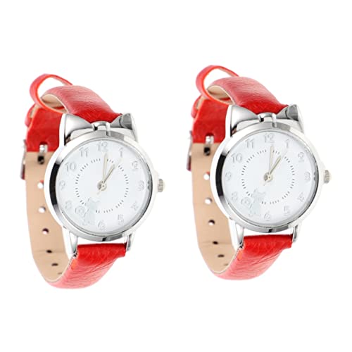 Mikikit 2 Stücke Haut-freundliche Frauen Uhr Mode Uhr Casual Mädchen Uhr Freizeit Uhr Decor Präsentieren von Mikikit