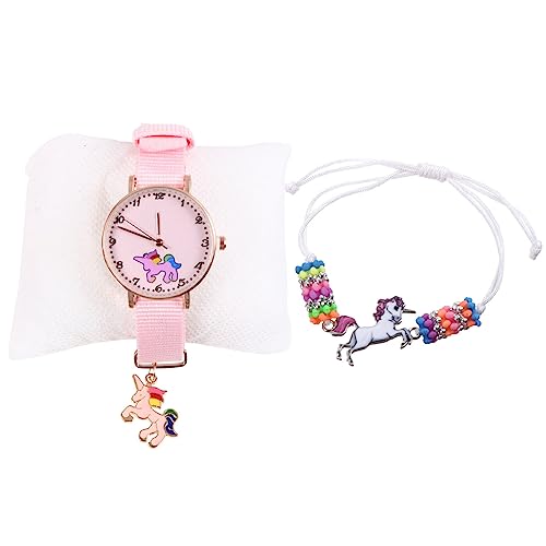 Mikikit Einhorn Uhr Band Armbanduhr Armbänder Für Mädchen Einhorn-quarzuhr Einhornuhren Für Mädchen Passt Auf, Jungs Kinder Digitaluhr Mädchenuhr Uhr Mit Armband Handgelenk Student Nylon von Mikikit