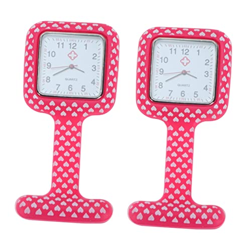 Mikikit 2 Stücke Frauen Uhr Tragbare Quadratische Digitale Taschenuhr Uhr Uhr Krankenschwestern von Mikikit