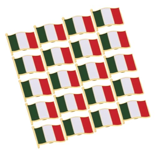 Mikikit 20 Stück Italienische Flagge Pins Metall Brosche Anstecknadel für Männer Frauen Accessoire für Anzüge und Hüte für Partys und Feierlichkeiten von Mikikit