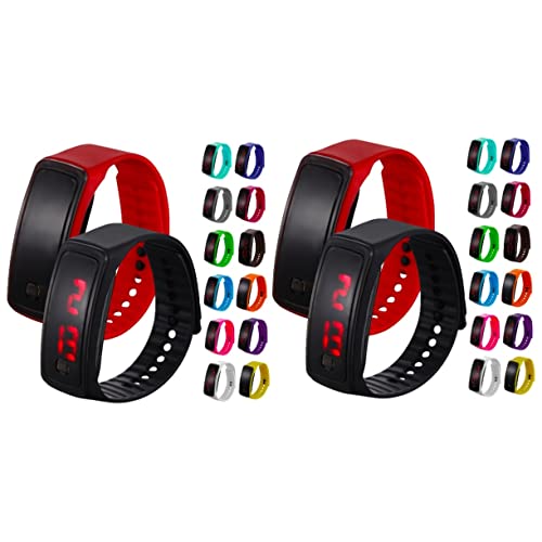 Mikikit 28 STK Led-Uhr Für Kinder Led-digitaluhr Kinder Beobachten Für Kinder Ansehen Die Beste Kinderuhr Kind, Schau, Junge Geschenk Anzahl Schnallenmaterial Edelstahl Männer Und Frauen von Mikikit