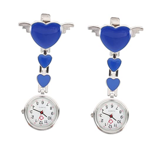 Mikikit 2Pcs Arzt Jahresflügel Gebraucht Mit Blau Student Geschenk Urlaub Geburtstag Brust Vintage Batterie Brosche Hängende Uhren Anhänger Sanitäter Mode Für Digitale Krankenschwestern von Mikikit