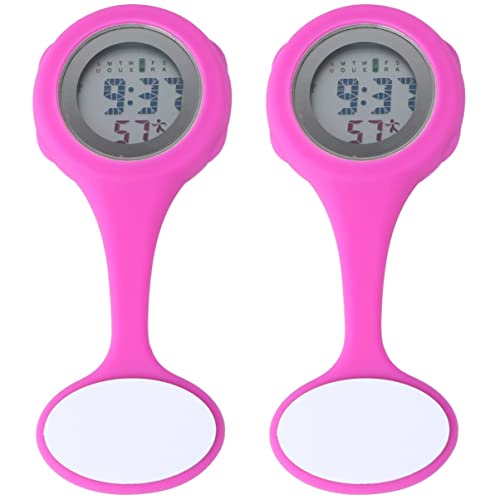Mikikit 2stücke LCD Display Watch Praktische Elektrische Schwesternuhr Mit Clip Modische Taschenuhr Für Ärzte Und Pflegepersonal Vielseitig Einsetzbar Medizinischen Einrichtungen von Mikikit