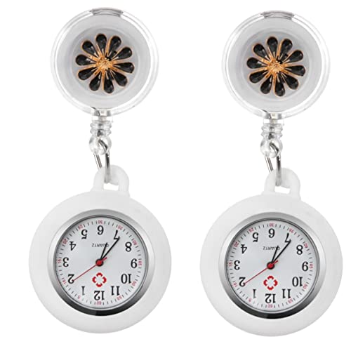 Mikikit 2Pcs Clip-On Hängende Damenpflege Schlüsselanhänger Mode Gesundheit Ärzte Neuheit Brust Pin Uhr Auf Clip- Kreative Pflege Einziehbares von Mikikit