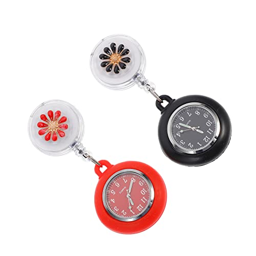 Mikikit 2stücke Einziehbare Krankenschwester Uhren Mit Clip Praktische Taschenuhr Für Ärzte Und Pflegepersonal Leicht Und Tragbar Für Alltag Bunten Designs Erhältlich von Mikikit