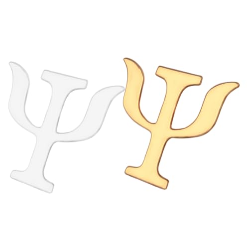 Mikikit 2stücke Griechisches Alphabet Brosche Buchstaben Anstecknadel Für Damen Vintage Pin Für Kleidung Und Taschen Robuste Legierungsdekoration Gold Silber von Mikikit