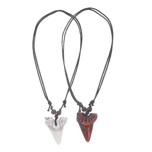 Mikikit 2stücke Haifischzahn Halskette Für Jungen Surfer-halskette Mit Zahn-anhänger Verstellbare Männer-halskette Im Tribal-stil Für Strandpartys Und Alltag Mikikit 2stücke Haifischzahn Halskette Für Jungen Surfer-halskette Mit Zahn-anhänger Verstellbare Männer-halskette Im Tribal-stil Für Strandpartys Und Alltag von Mikikit