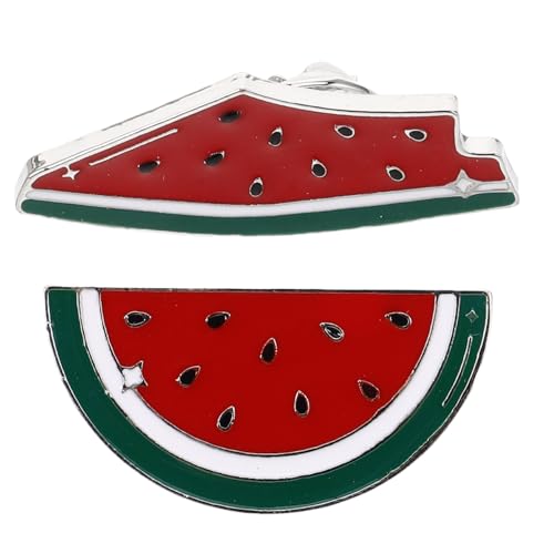 Mikikit Wassermelonenbrosche 2 Stücke Emaille Anstecknadel für Männer und Frauen Dekorative Brosche für Anzüge Pullover und Accessoires von Mikikit