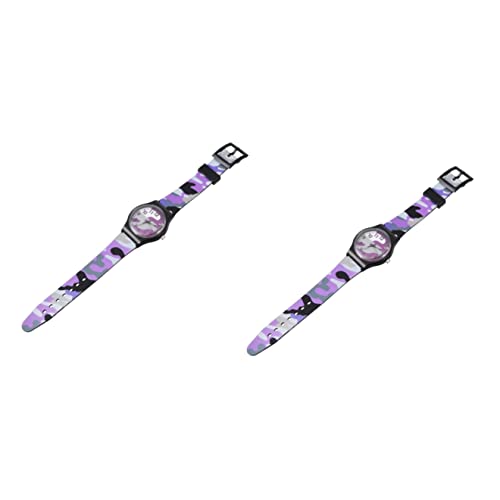 Mikikit 2stücke Cartoon Camouflage Kinderuhr Für Schule Und Strapazierfähige Armbanduhr Für Jungen Und Mädchen Leicht Ablesbare Analoge Zeitansicht Für Kleine von Mikikit