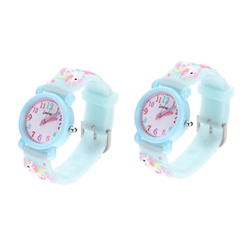 Mikikit 2stücke Kinderuhr Mit Einstellbarem Wasserdichtem Gummiband Cartoon Design Für Mädchen Für Täglichen Gebrauch Und Besondere Anlässe Wie Geburtstagsfeiern von Mikikit