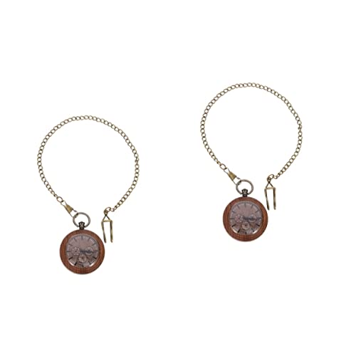 Mikikit 2stücke Taschenuhr Im Retro-Stil Mit Kette Praktische Dekorative Uhr Für Leicht Und Tragbar Für Und Damen von Mikikit