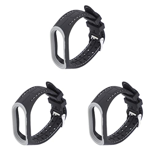 Mikikit Armband Uhrenersatzzubehör 3- Pack Atmungsaktives Band Silikon Watch Band Silicone Smartwatch- B?nder Uhr Ersatz Accessoire Mode- Band Kompatibel Zubehör Für Smartwatch von Mikikit