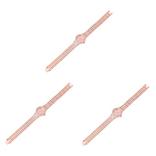 Mikikit 3 Stück Schicke Damenuhr Damenuhr Legierung Quarz Lässige Uhr Für Mädchen Bequeme Passform von Mikikit