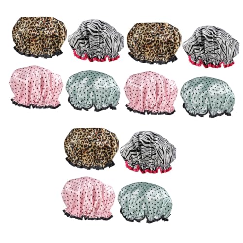 Mikikit 3 Sätze Wasserdichte Duschhaube Schlafhaube Frau Duschhauben Dame Duschhut Badekappen Für Frauen Badekappen Wasserdicht Zufällige Farbe 3 Stück * 3 von Mikikit