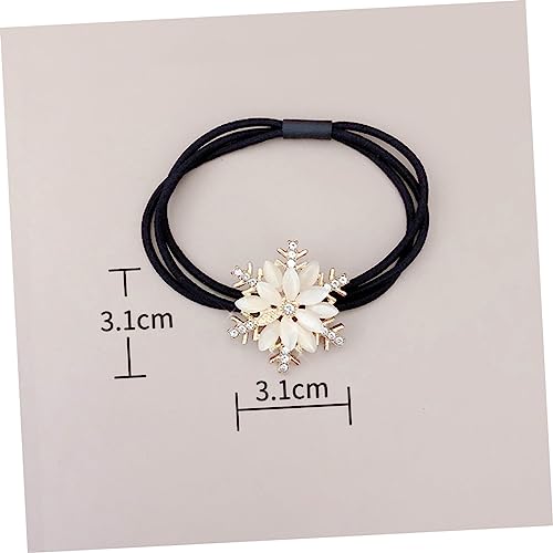 Mikikit 3 Stück Elastische Schneeflocken Haargummis Damen Haarschmuck Dehnbar Schonend Vielseitig Weihnachtsfest von Mikikit