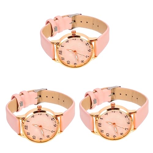 Mikikit 3 Stück Elegante Damenuhr Bequeme Lässige Damenuhr Weibliche Armbanduhr Uhr Ornament Für Schule Party Dating von Mikikit