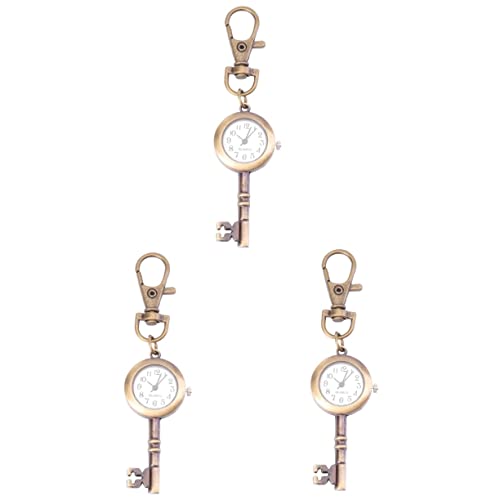 Mikikit 3stücke Retro Taschenuhr Schlüssel-Design Mit Schlüsselanhänger Tragbare Antike Uhr Für Und Messing Geschenkidee Für Vintage- von Mikikit
