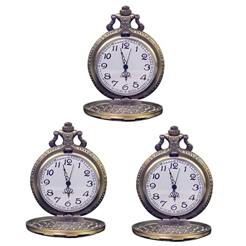 Mikikit Männergeschenke 3 Retro Vintage Kreatives Geschenke Anhänger Für Bronze Uhr Mechanische Kleidung Dekorative Graduierung Hängende Tasche Herrenuhren von Mikikit