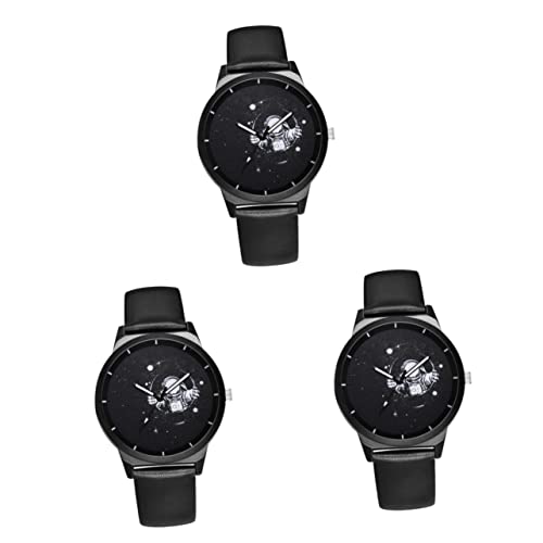 Mikikit 3st Astronautenuhr Outdoor-geschäft Herren Armbanduhr Damen Sportuhr Astronauten-Armbanduhr Armbanduhr Zum Verschenken Herren Handgelenk Damenuhr Elektronik Student Gürtel von Mikikit