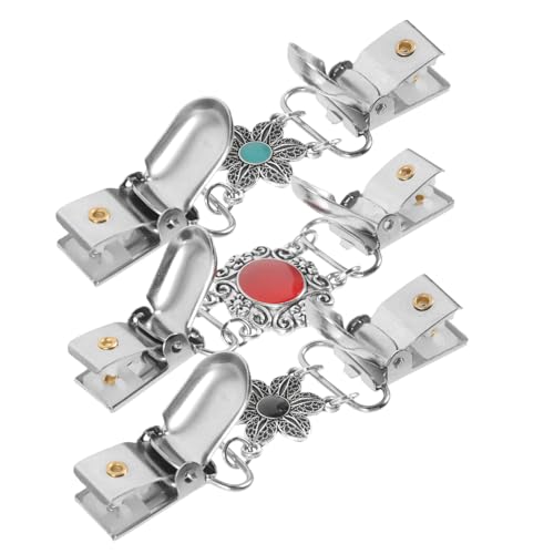 Mikikit 3 Stück Vintage Sweater Shawl Clips aus Metall Dekorative Strickjacken Clips für Damen Kragenbroschen für Schal und Pullover Vielseitig für Alltag und Festliche Anlässe Geeignet von Mikikit