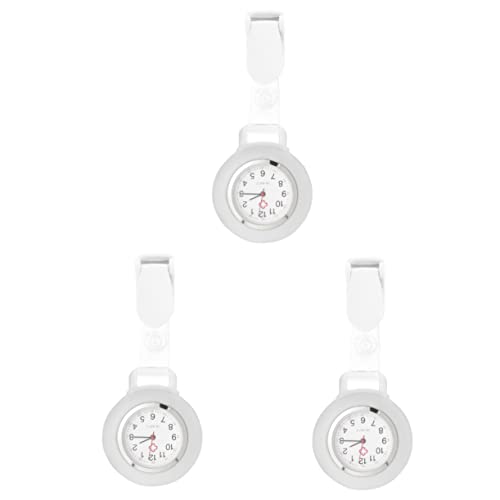 Mikikit Umhängeuhr Damen 3st Brustuhr Arzt Zubehör Bequeme Schwesternuhr Gebrauchte Uhr Für Die Krankenpflege Digitale Taschenuhr Taschenuhren Silikonband Weiß Damen Revers Uhr von Mikikit