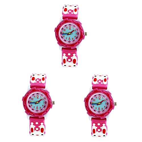 Mikikit 3 STK Kinderuhr Uhr Für Mädchen Kinder Armbanduhr Für Kinder Ansehen Kinder Digitale Armbanduhr Junge Mädchen Gürtel 3D Plastik von Mikikit