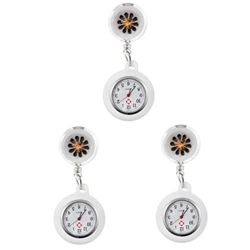 Mikikit 3st Taschenuhr Schwesternuhr Mit Secondhand Stethoskop Uhr Medizinische Uhr Schwesternuhr Zum Anklemmen Pflegeuhr Hängende Schwesternuhr Legierung Anzahl Damen Einfach Zu Schnallen von Mikikit