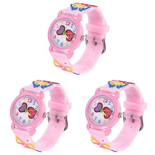 Mikikit Kinderuhren 3 Stücke Handgelenk Farbig Entzückend Student Verzierung Kinder Armbanduhr Geschenk Modisch Cartoon Reizende Uhr Einstellbar D Allgleiches Praktisch Dekorativ Kinder von Mikikit