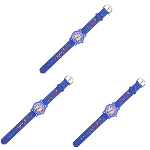 Mikikit 3-teilige Armbanduhr Für Kinder Mädchen Und Jungen 3D-Cartoon-Design Leichte Kinderuhr Für Kleinkinder von Mikikit