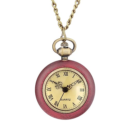 Mikikit 3St Taschenuhr Digitaluhren für Herren Halsketten Herren Digitaluhren Vintage Kettenuhr hängende Uhr Retro-Uhr Mahagoni- Anhänger Rom Männer und Frauen Riemenmaterial: Legierung von Mikikit