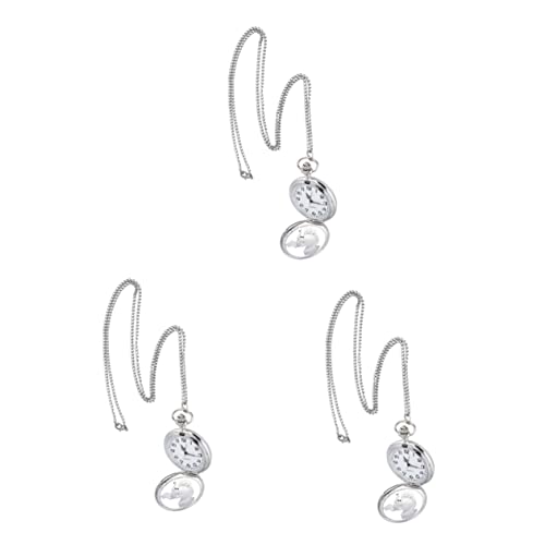 Mikikit 3 Stücke Taschenuhr Mode Silber Personalisierte Uhr Für Dekoration Kreative Für Den Hals von Mikikit