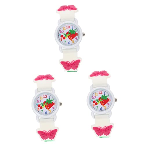 Mikikit 3 Stücke Silikon Entzückende Student Schnelle Uhren Armband Kinder Handgelenk Kinder Uhr Mädchen Kind D Release Jungen Jungen Cartoon Für Riemen Stil von Mikikit