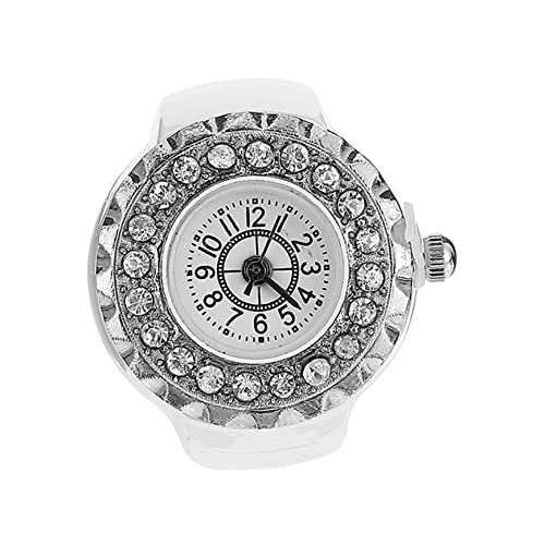 Mikikit Fingerring 3 Stücke Tag Weihnachten Valentinstag Verzierung Uhren Weiß Mode Diamant - Finger Graduierung Elektronische Geburtstag Männer Runde Trend Uhr Schmuck Für von Mikikit