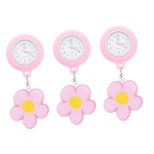 Mikikit 3st Taschenuhr Schwesternuhr Zum Anklemmen Stethoskop-Abdeckung Revers Uhr Abzeichen Uhr Clip-Uhr Hängende Schwesternuhr Leuchtende Uhr Student Pflege Gewöhnlicher Glasspiegel von Mikikit
