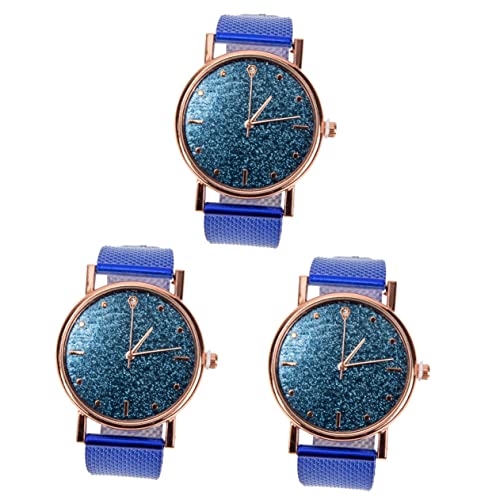 Mikikit 3stücke Damen Armbanduhr Mit Silikonband Elegante Quarzarmbanduhr Für Frauen Einstellbares Leichtes Design Für Jeden Anlass Präzise Zeitmessung Für Freizeit Und Business von Mikikit